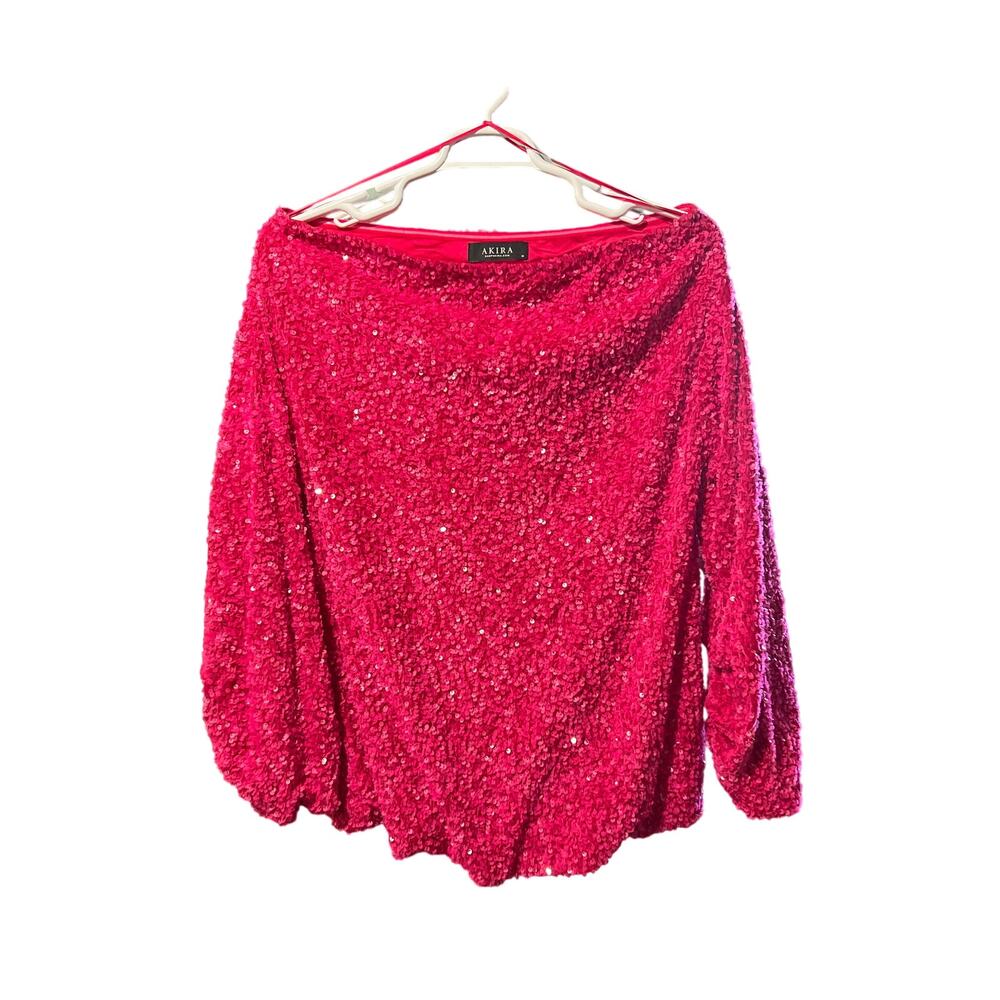 NWT‎ AKIRA Sequin Women’s Medium Dress Mini Gemma off the Shoulder Prom Clubbing